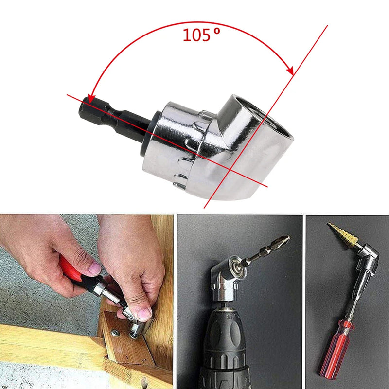 105 Degree Angle Screwdriver Set Holder Adapter Adjustable Bits Nozzles Angle Screw Driver Tool 1/4" Inch Magnetic Angle Driver