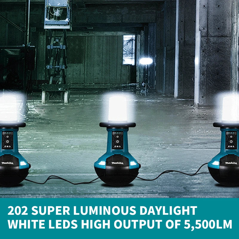 Makita DML810 18V LXT Cordless AC 5500LM LED Wobblelight Industrial Jobsite Lighting 220V Professional Lithium Power Tools