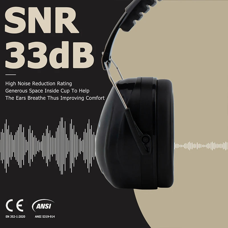 Hearing Protection Earmuffs, Noise Reduction Safety Ear Muffs, Adjustable NRR 26dB Ear Protection Headphones for Shooting