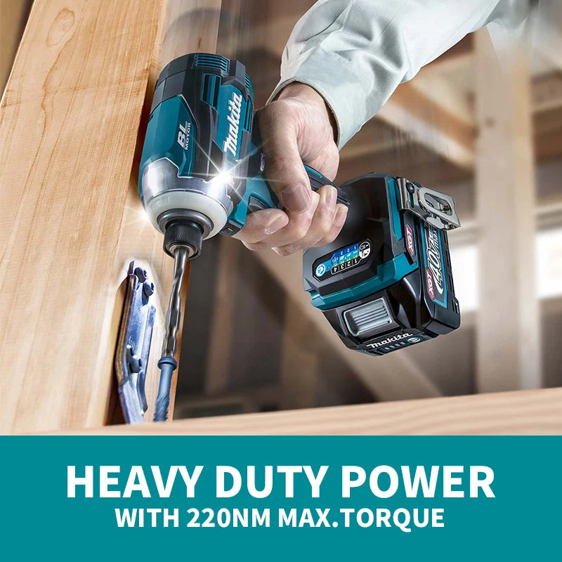 Makita TD001GZ Brushless Cordless Impact Driver 40V XGT Lithium Power 3700RPM 4400IPM 220NM