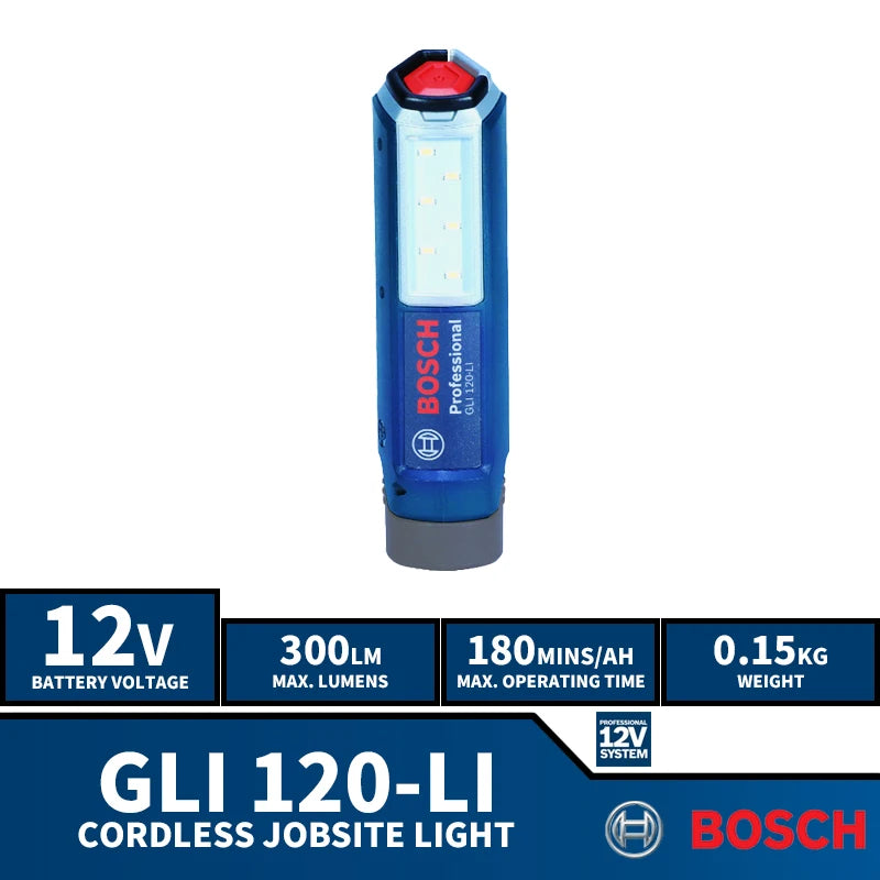 BOSCH GLI 120-LI GLI 180-LI Cordless Jobsite LED Light 12V 18V Lithium Power Tools