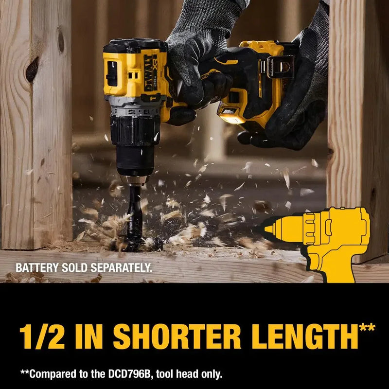 DeWalt DCD805 Kit 1/2in Brushless Cordless Hammer Drill Driver 20V Lithium Power Tool 2000RPM 90NM 34000IPM With Battery Charger