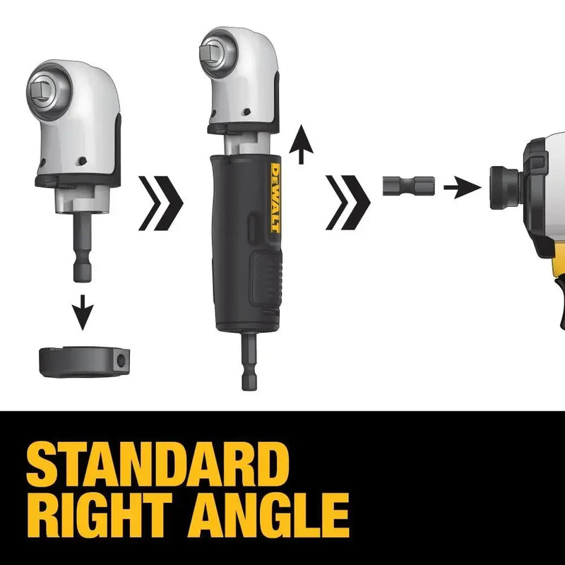 DEWALT DWAMRA14FT DWAMRA38FT FLEXTORQ 1/4" 3/8" Square Drive Modular Right Angle Attachment Power Tool Accessories