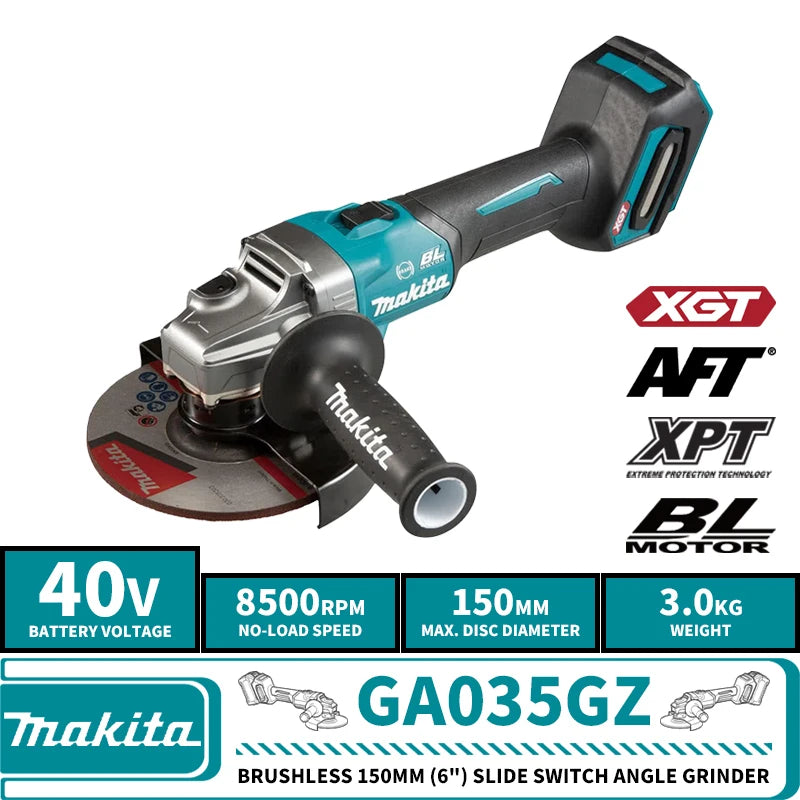 Makita GA035GZ GA036GZ Brushless Cordless 150MM (6") Angle Grinder 40V Lithium Power Tools 8500RPM