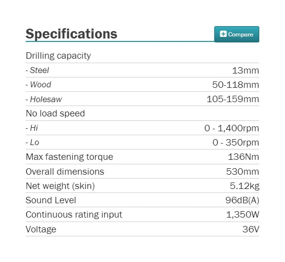 Makita DDA460ZK LXT Brushless Cordless 13mm Angle Drill 36V Lithium Power Tools 1400RPM 136NM