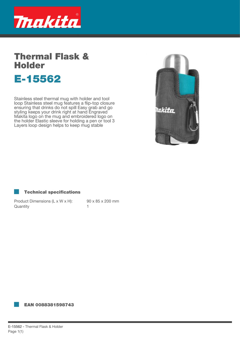 Makita E-15562 Thermal Flask & Holder Power Tool Accessories