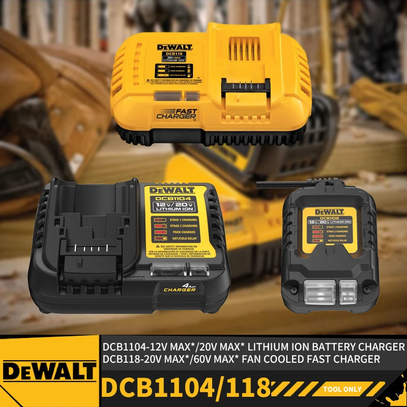 DEWALT Lithium Ion Battery Charger DCB1104 DCB1102 DCB118 220V Lithium Ion Battery Charger Fan Cooled Fast Charger