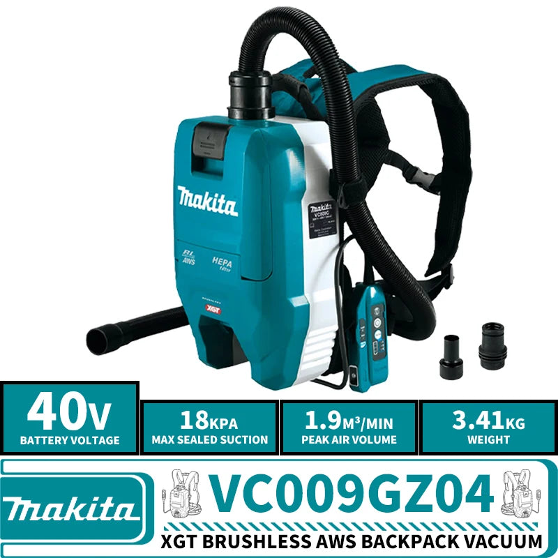 Makita VC009GZ04 VC008GZ XGT Brushless Cordless Backpack Vacuum 40V Lithium Power Tools AWS