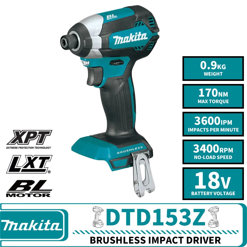 Makita DTD153Z Brushless Cordless Impact Driver LXT 18V Lithium Power Tools 170NM