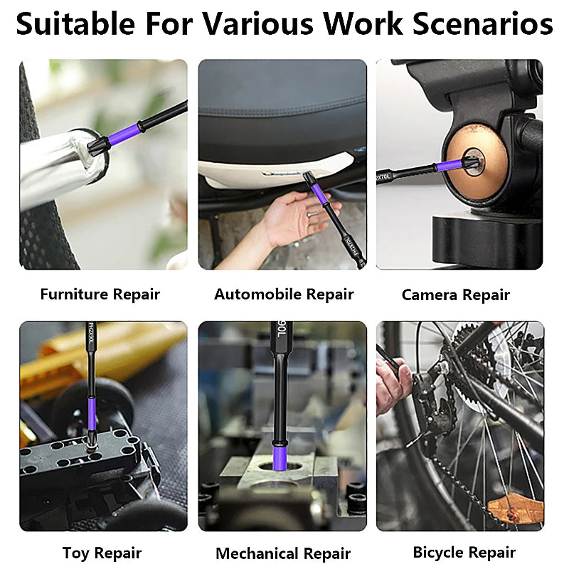 Magnetic Impact Phillips Bit Anti-Slip Long Screwdriver Bit Set Hex Shank Cross Impact Driver Bit for Power Drilling