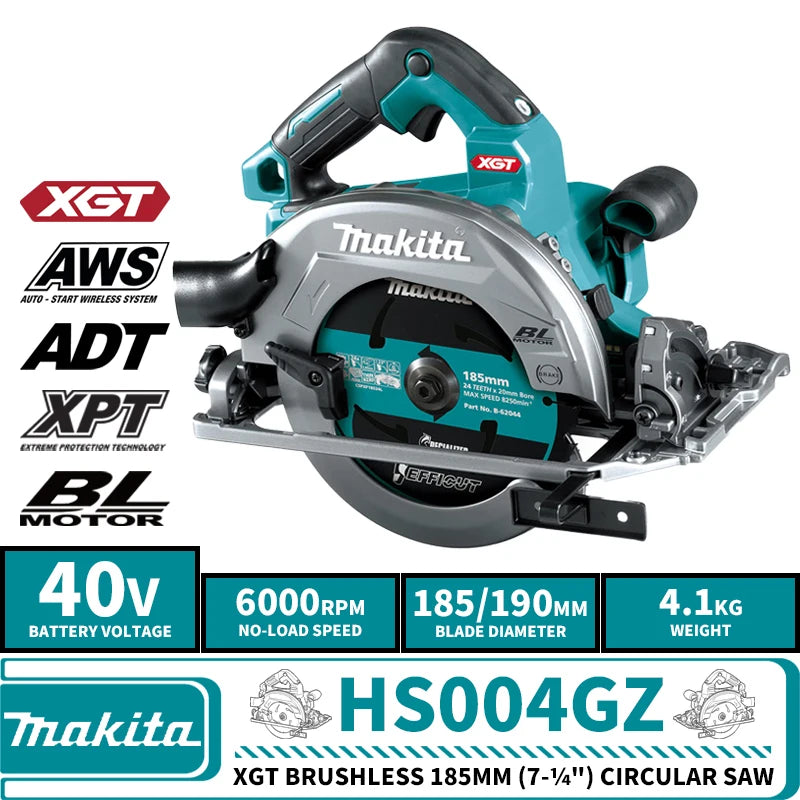 Makita HS004GZ Brushless Cordless 185mm (7-¼") Circular Saw XGT 40V Lithium Power Tools