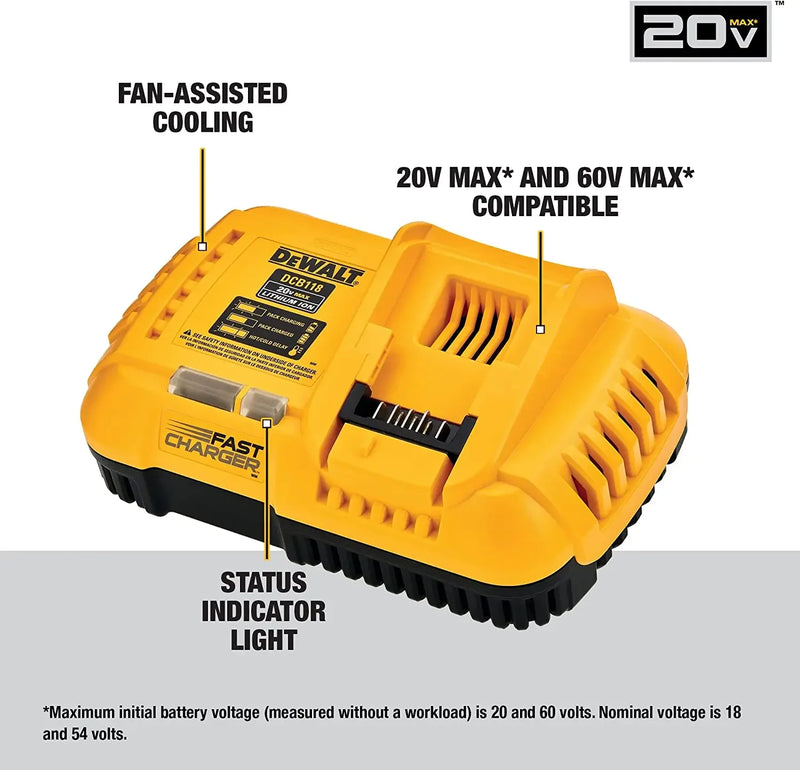 DEWALT Lithium Ion Battery Charger DCB1104 DCB1102 DCB118 220V Lithium Ion Battery Charger Fan Cooled Fast Charger