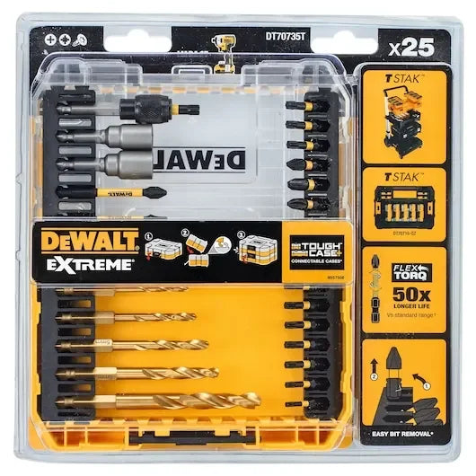 DEWALT DT70735T 25PC FLEXTORQ Drill Drive Set Power Tool Accessories