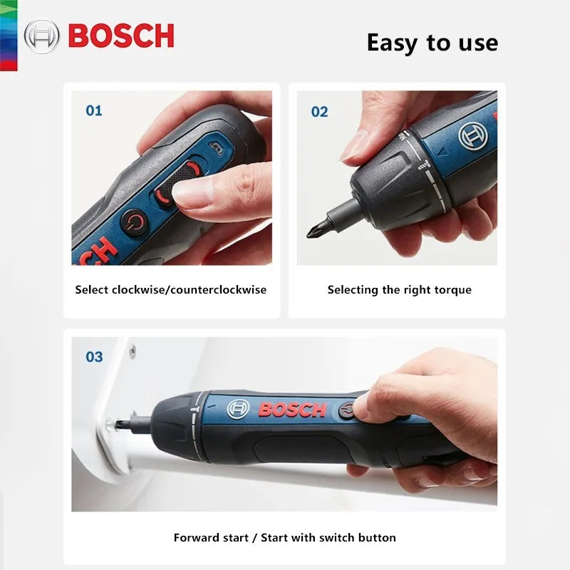 Bosch Go 2 Screwdriver Rechargeable Cordless Drill Impact Driver Bosch Go Electric Screwdriver Multi-Function Home Power Tools