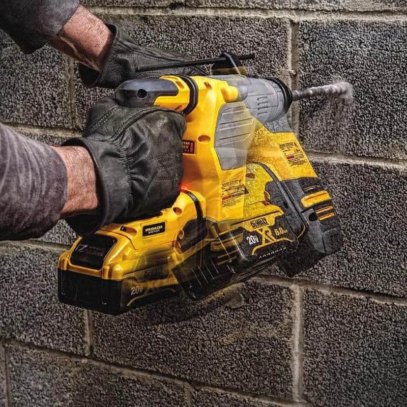 DEWALT DCH293 Kit 1-1/8in XR® Brushless Cordless SDS PLUS L-Shape Rotary Hammer 20V Lithium Power Tools With Battery Charger