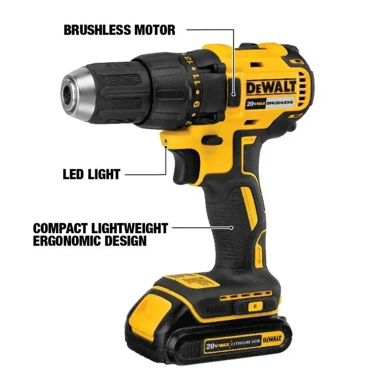 DEWALT DCD7771 Brushless Cordless Compact Driver Drill 20V Electric Screwdriver Lithium Power Tools 1750RPM 65NM