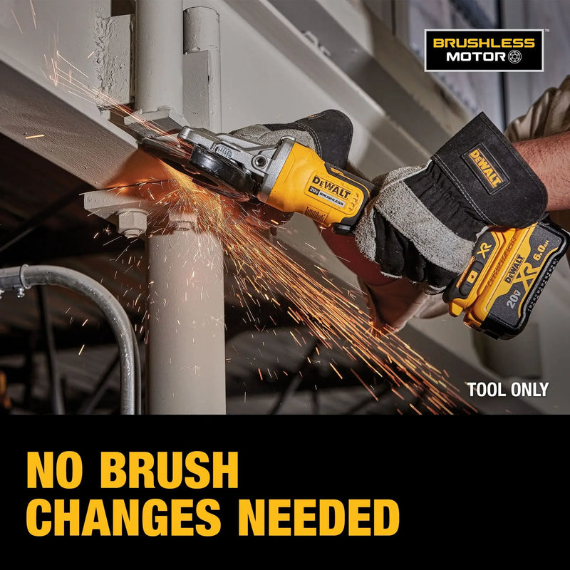 DEWALT DCG413FB Kit Brushless Cordless Paddle Switch 125MM 5in. Angle Grinder 20V Lithium Power Tools With Battery Charger