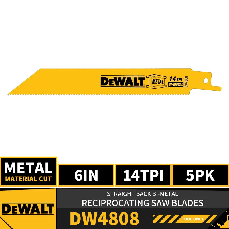 DEWALT Straight Back Wood Cutting Bi-Metal Reciprocating Saw Blades 2X Long Life For DEWALT  DCS369 DCS367 DCS389 DCS310