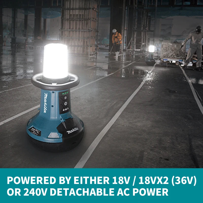 Makita DML810 18V LXT Cordless AC 5500LM LED Wobblelight Industrial Jobsite Lighting 220V Professional Lithium Power Tools