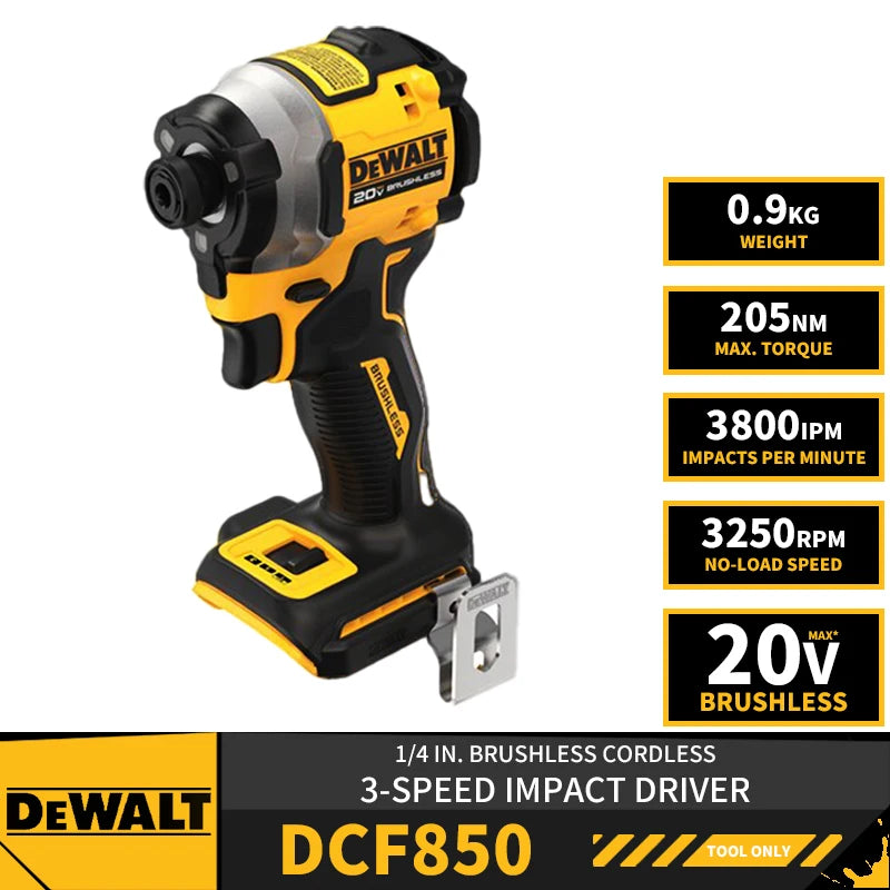 DEWALT DCD805 DCF850 Brushless Cordless Drill Impact Driver Twin Kit TSTAKII 20V Power Tools Kit With Battery Charger POWERSTACK