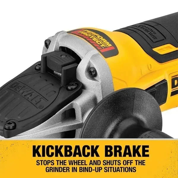 DEWALT DCG405 Kit 125MM Brushless Cordless Slide Switch Small Angle Grinder Kickback Brake 20V Lithium Tool With Battery Charger