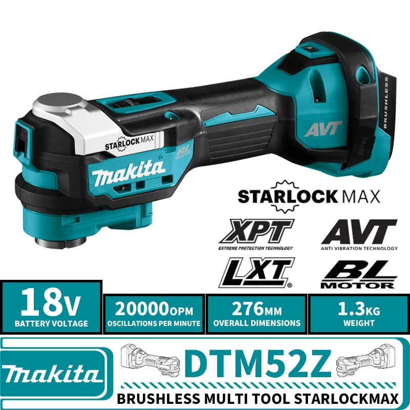 Makita DTM52Z Brushless Cordless Multi Tool StarlockMax 18V LXT Lithium Power Tools 20000OPM