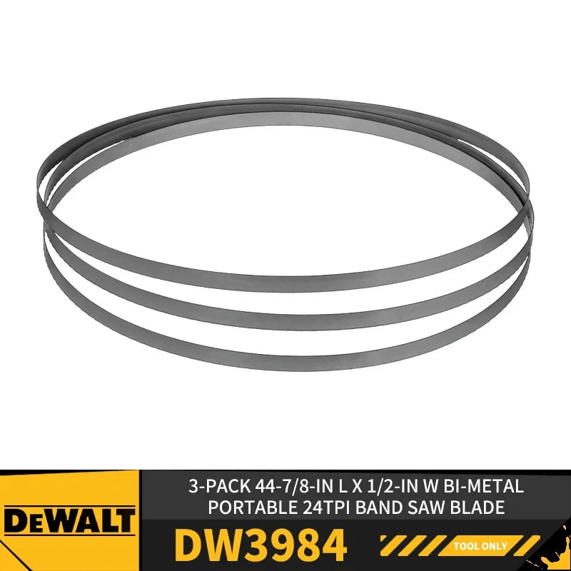 DEWALT DW3983 DW3984 3-Pack 44-7/8-in L x 1/2-in W Bi-Metal Portable Band Saw Blade Power Tool Accessories