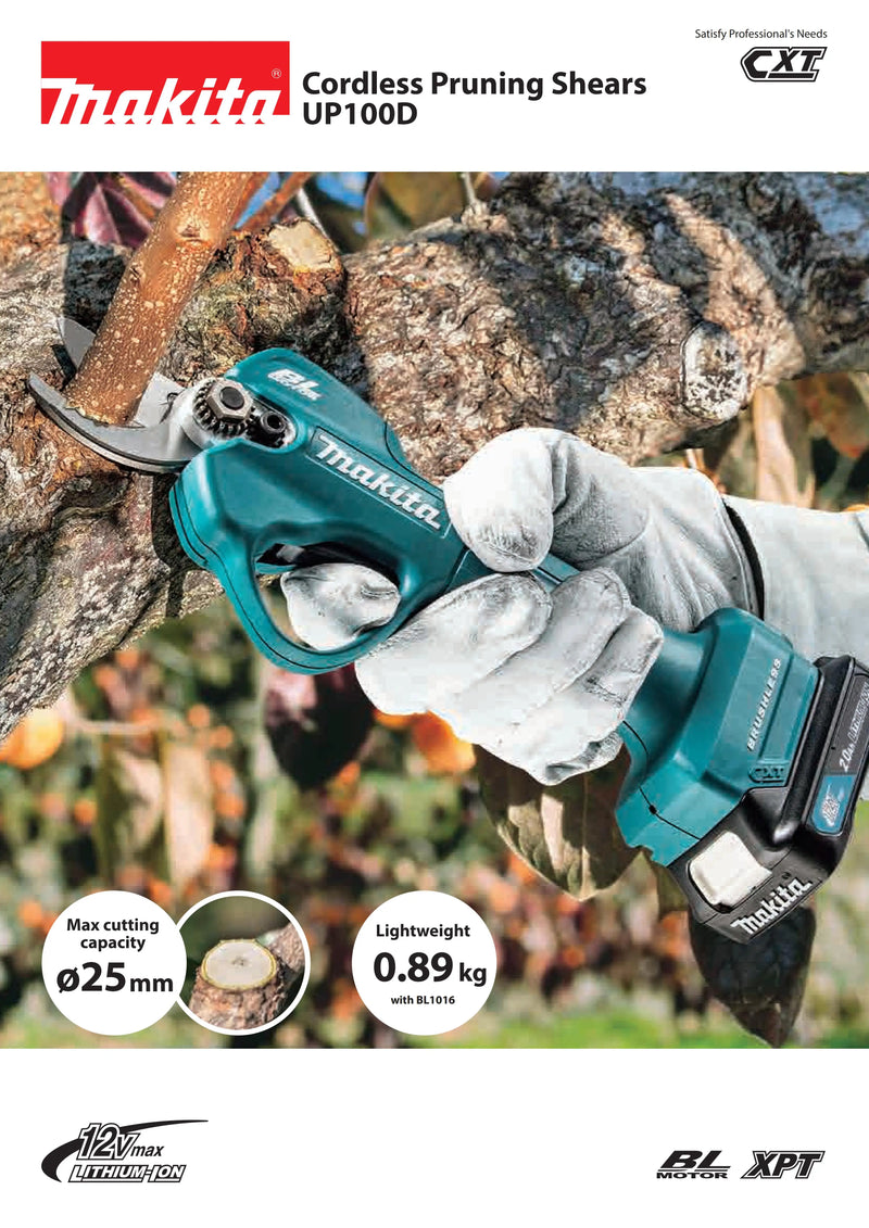 Makita UP100DZ Brushless Cordless Pruning Shears CXT 12V Lithium Power Tools Hedge Trimmer