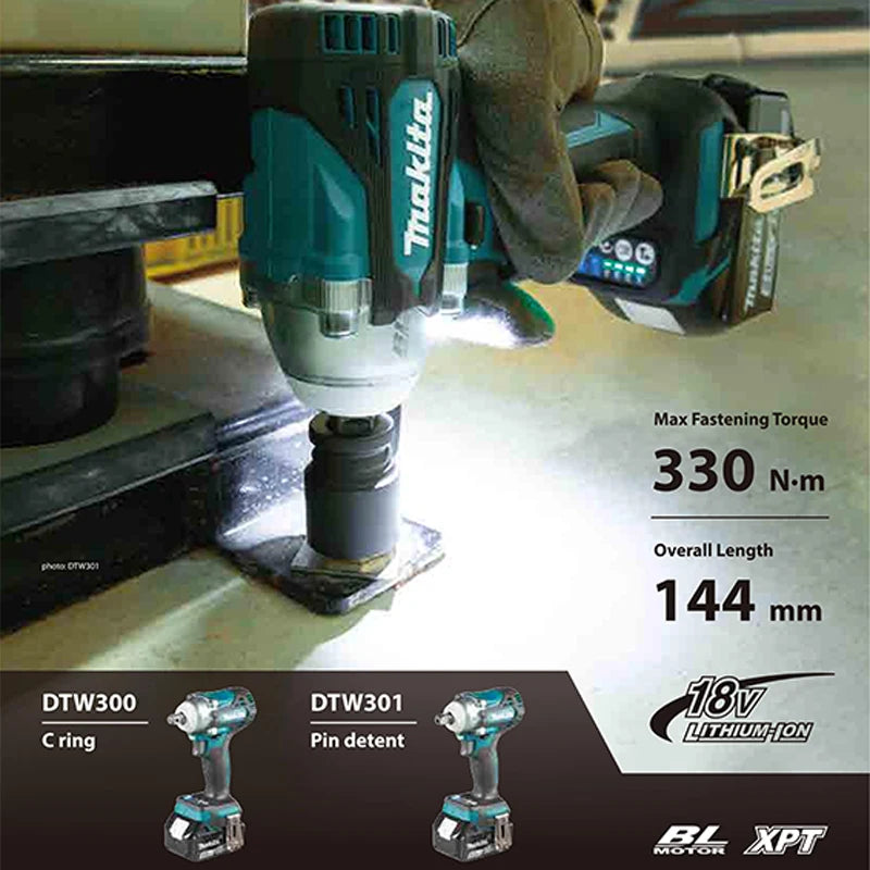 Makita DTW300Z Kit Brushless Cordless 1/2" Impact Wrench 18V LXT Lithium Power Tools 3200RPM 330NM With Battery Charger