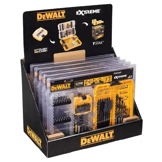 DEWALT DT70758 57PC Drill Drive Set with Brad Point and Extreme Flatwood Bits Tool Accessories For Woodworking Home Openings