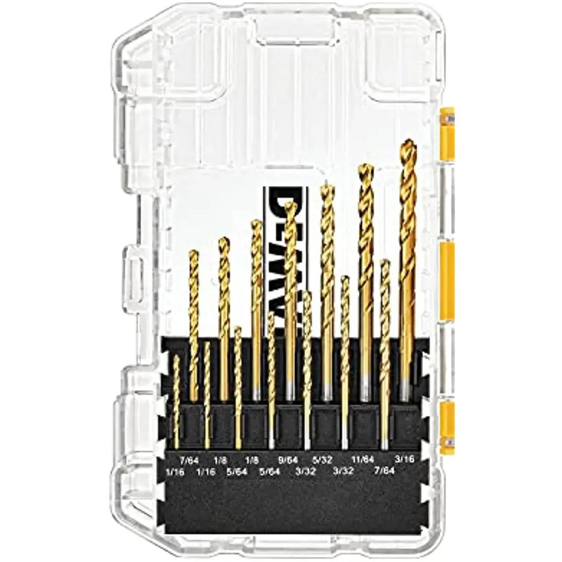 DEWALT DW1361 21Pc Pilot Point® Titanium Nitride Coating Drill Bit Set Power Tool Accessories