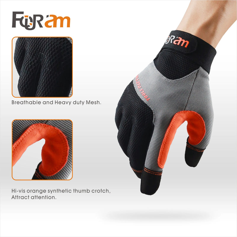 Work Gloves Men & Women, Utility Mechanic Working Gloves High Dexterity Touch Screen For Multipurpose,Excellent Grip