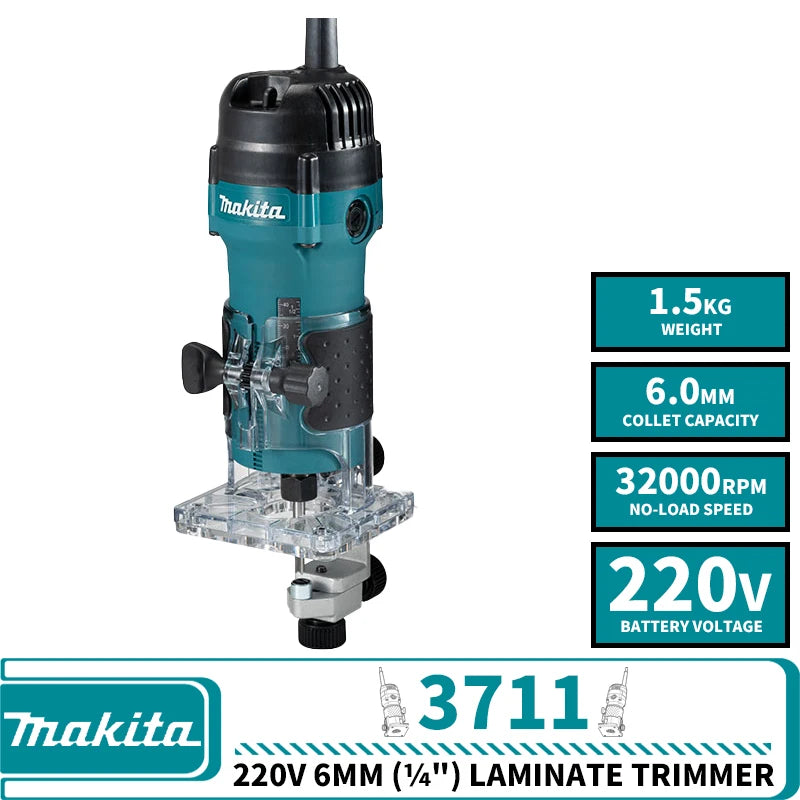 Makita 3711 220V 6MM (¼") Laminate Trimmer Carpenters Woodworkers 220V