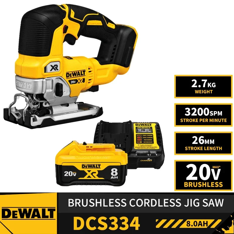 DEWALT DCS334 Kit Brushless Cordless Jig Saw 20V Lithium Power Tool 3200SPM Cutouts Countertops TSTAK II With Battery Charger