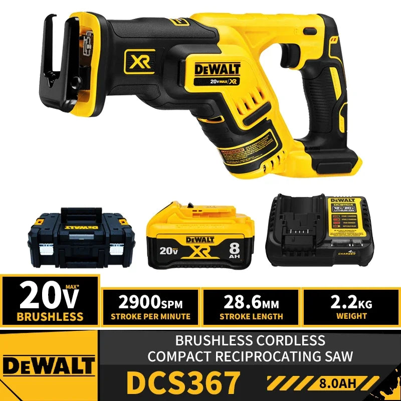 DEWALT DCS367 Kit Brushless Cordless Compact Reciprocating Saw 20V Lithium Power Tools 2900SPM With Battery Charger