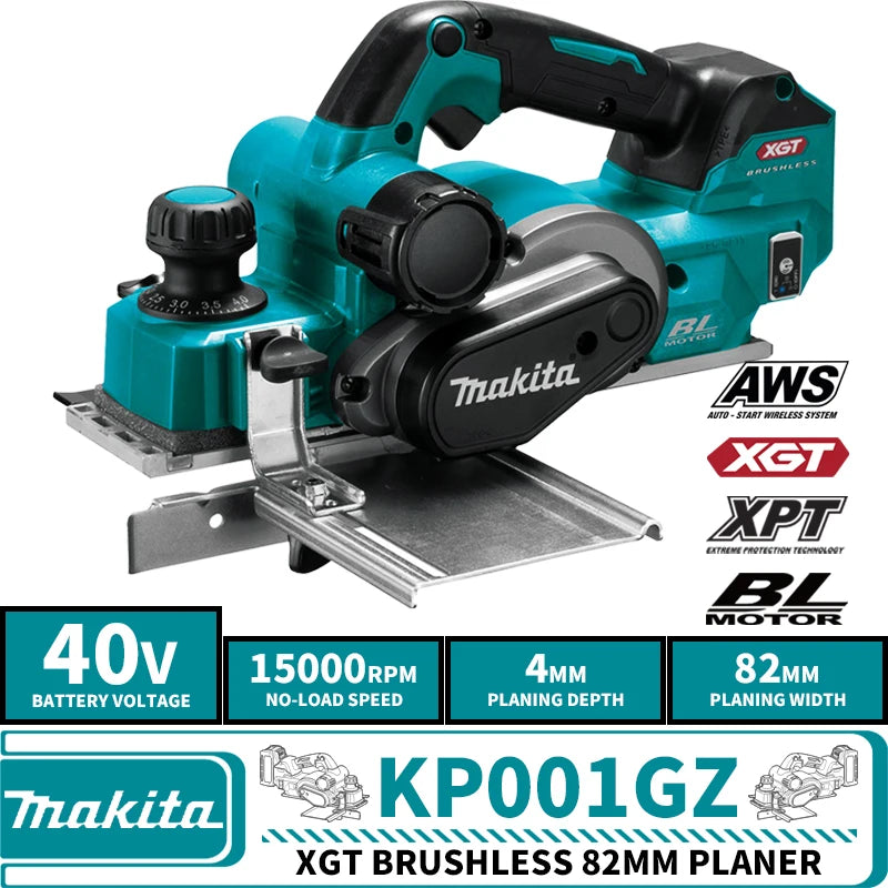 Makita KP001GZ XGT Brushless Cordless 82MM Planer 40V Lithium Power Tools Electric Planer 15000RPM