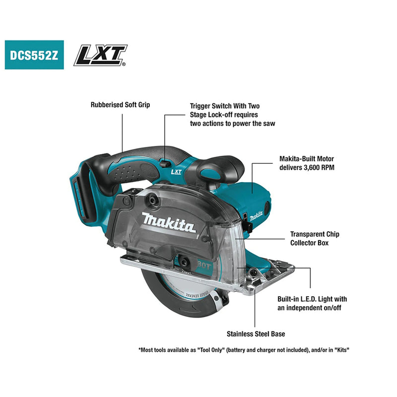 Makita DCS552Z 136mm (5-⅜") Cordless Metal Cutter DCS553Z Brushless Cordless 150mm (5-7/8") Metal Cutter 18V Lithium Power Tools