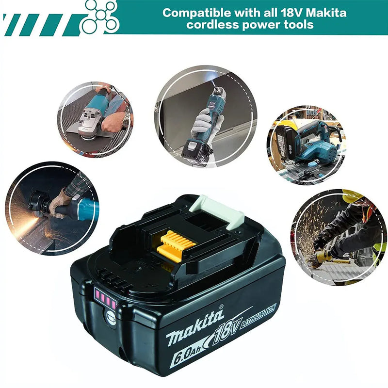 Makita Original Lithium ion Rechargeable Battery 18V 6000mAh 18v 6.0Ah drill Replacement Battery BL1860 BL1830 BL1850 BL1860B