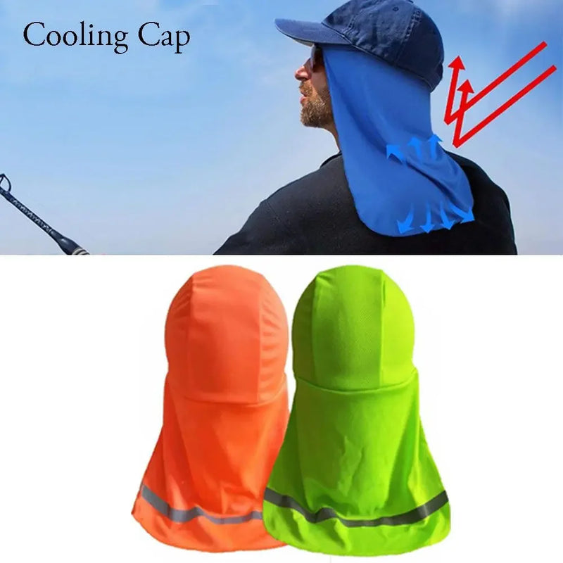 Cooling Cap Elastic Sun Shade Hat Neck Shield Wide Brim Hard Hat UV Protection Neck Protector To Cover Neck for Fishing Riding