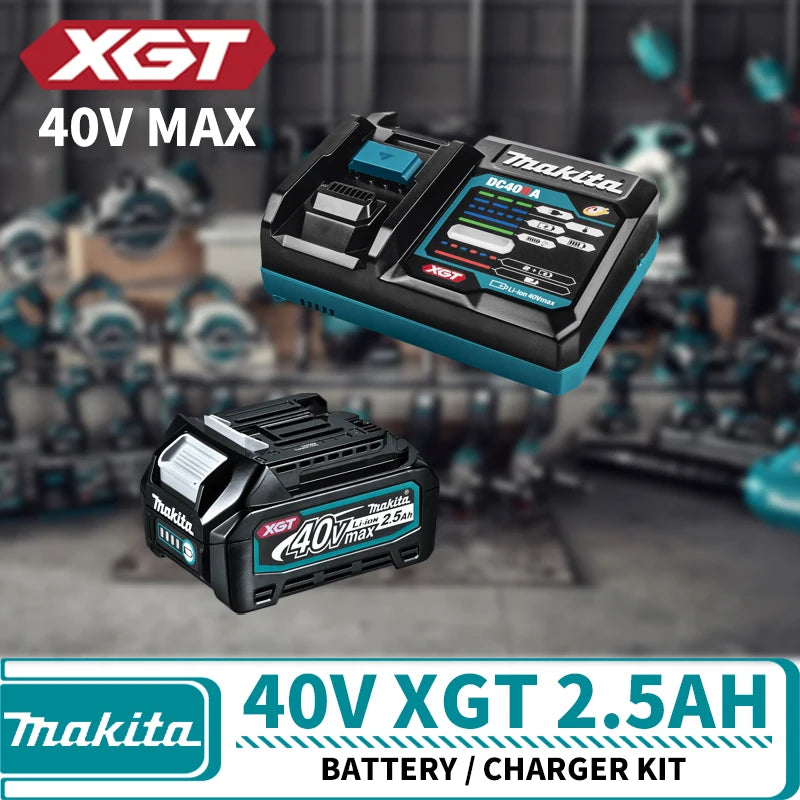 Makita 40V XGT Battery Charger Kit BL4020 BL4025 BL4040 BL4050 BL4080 Lithium-Ion Battery DC40RA XGT Rapid Charger 220V