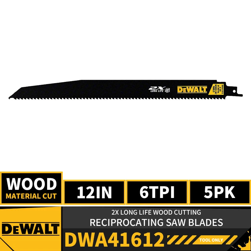 DEWALT Straight Back Wood Cutting Bi-Metal Reciprocating Saw Blades 2X Long Life For DEWALT  DCS369 DCS367 DCS389 DCS310