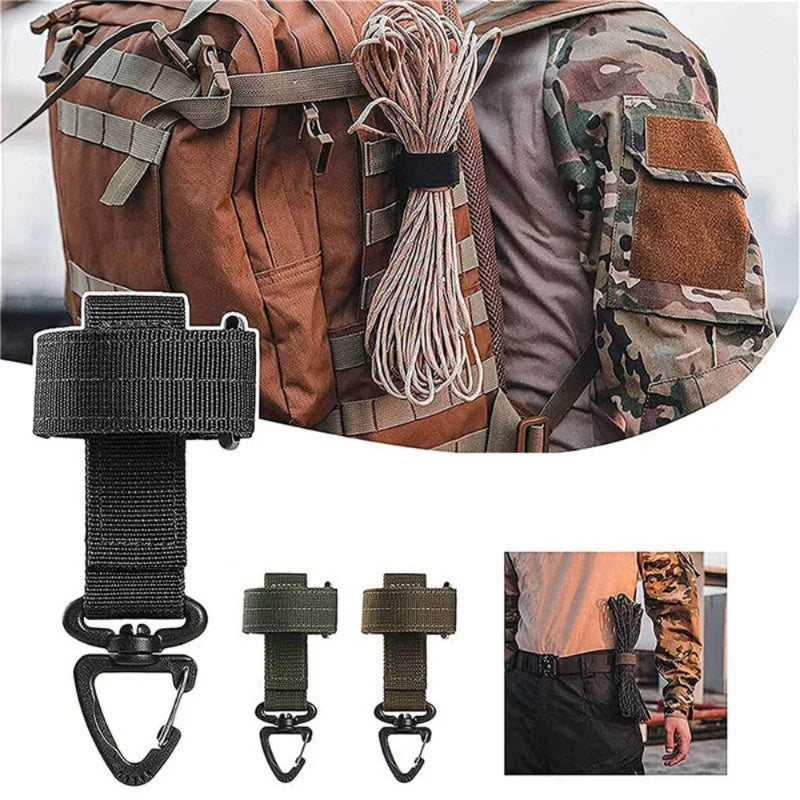 1pcs Gloves Holder Tactical Gear Clip Keychain Multi-purpose Molle Hook Belt Keeper Outdoor Camp EDC Webbing Glove Rope Holder