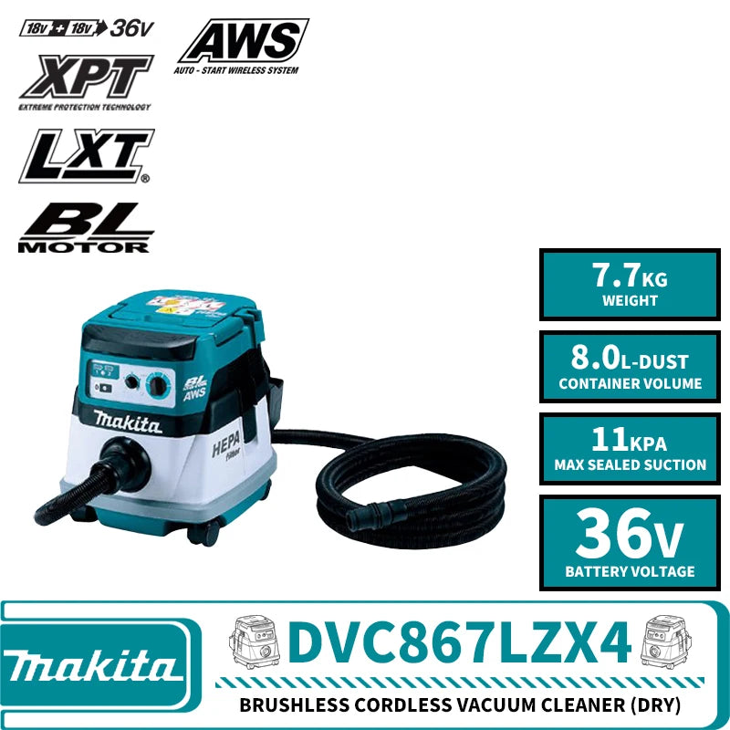 Makita DVC155LZX3 DVC157LZX3 DVC865LZX3 DVC867LZX4 Brushless Cordless Vacuum Cleaner 36V Lithium Power Tools