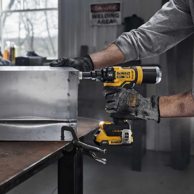 DEWALT DCF403 Kit Brushless Cordless 3/16" 4.8MM Rivet Tool 20V Lithium Power Tools 10KN With Battery Charger