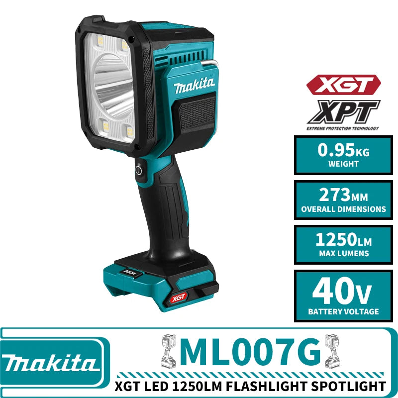 Makita ML007G XGT LED 1250LM Flashlight Spotlight 40V Lithium Power Tools