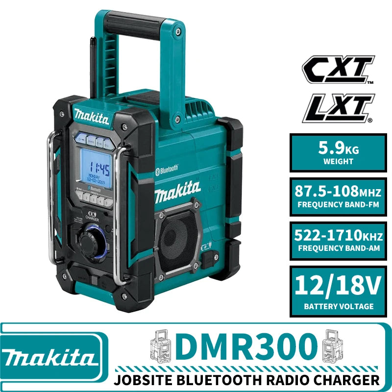 Makita DMR300 Cordless Jobsite Bluetooth Radio Charger 12V 18V Lithium Power Tools CXT LXT