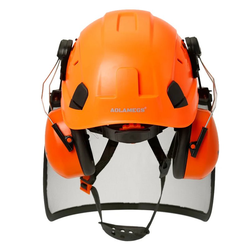 Industrial Forestry Safety Helmet Visor Earmuffs Chainsaw Arborist Logging Hard Hat Goggles CE ABS Construction Working Hard Cap