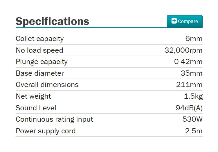 Makita 3711 220V 6MM (¼") Laminate Trimmer Carpenters Woodworkers 220V