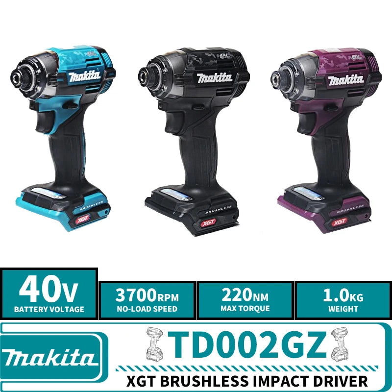 Makita TD002GZ Brushless Cordless Impact Driver XGT 40V Lithium Power Tools 3700RPM 220NM