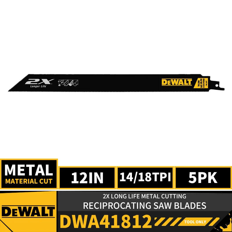 DEWALT Straight Back Wood Cutting Bi-Metal Reciprocating Saw Blades 2X Long Life For DEWALT  DCS369 DCS367 DCS389 DCS310